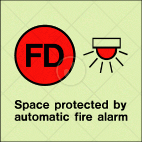 Space protected by automatic fire alarm